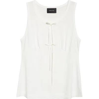 Simone Rocha Gathered Bust Bow Tank In White
