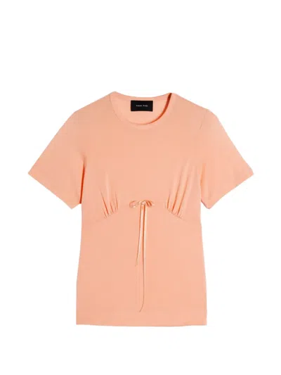 Simone Rocha Gathered Bust Bow T-shirt In Orange