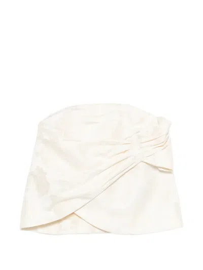 Simone Rocha Gathered Flower Top In Neutral