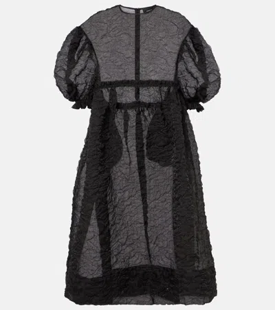 SIMONE ROCHA GATHERED PUFF-SLEEVE MIDI DRESS