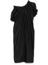 Simone Rocha Gathered Ruffle Dress In Black