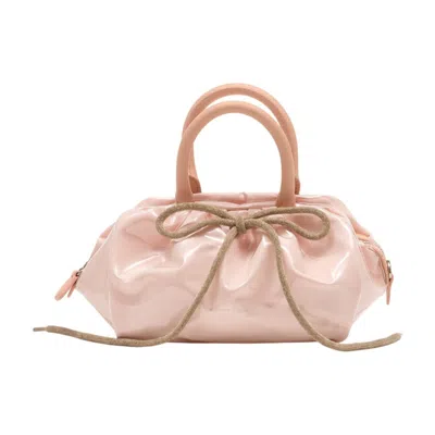 Simone Rocha Gathered Synthetic Top Handle Bag In Pink