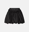 Simone Rocha Gathered Taffeta Miniskirt In Black
