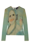 Simone Rocha Genieve Figgis 'lady With A Bird' Mesh Top