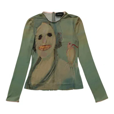 Pre-owned Simone Rocha Genieve Figgis Print Fitted Ballet Mesh Top 'multicolor' | Multi-color | Women's Size 6