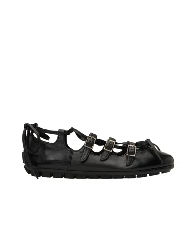 Simone Rocha Ghillie Ballerina Shoes In Black