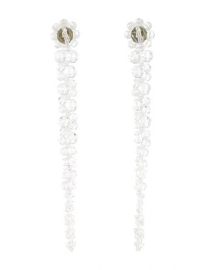 Pre-owned Simone Rocha Glass Bead Drip Drop Earrings In Clear