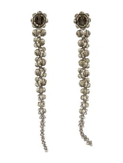 Pre-owned Simone Rocha Glass Beaded Drop Earrings In Transparent