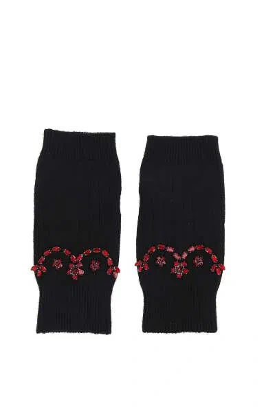 Simone Rocha Gloves In Black+red