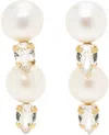 Simone Rocha Gold Pearl Crystal Dagger Earrings In Pearl/crystal