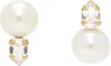 Simone Rocha Gold Pearl Dagger Stud Earrings In Pearl/crystal