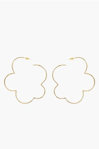 Simone Rocha Golden Effect Metal Earrings With Floral Design