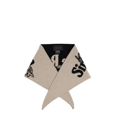 SIMONE ROCHA GRAPHIC LOGO KNITTED SCARF