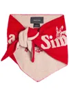 Simone Rocha Graphic Logo Wool And Cashmere-blend Neckerchief In Red