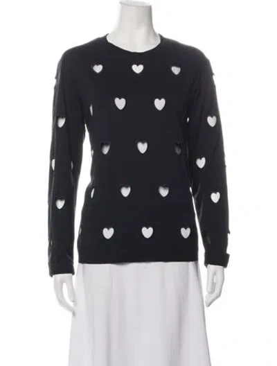 Pre-owned Simone Rocha Graphic Print Crew Neck Top In Black