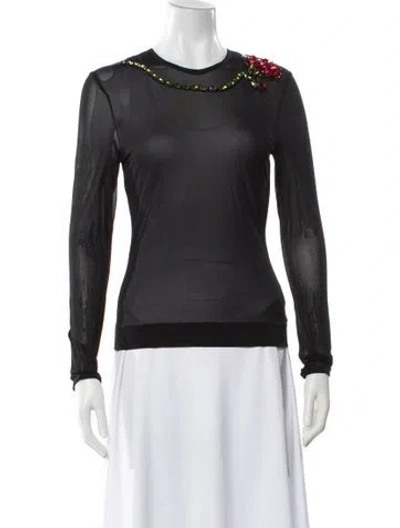 Pre-owned Simone Rocha Graphic Print Crew Neck Top In Gray