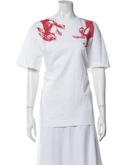 Pre-owned Simone Rocha Graphic Print Crew Neck Top W/ Tags In White