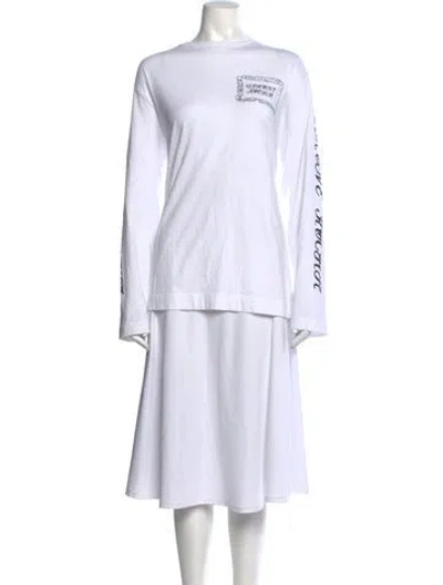 Pre-owned Simone Rocha Graphic Print Crew Neck Top In White