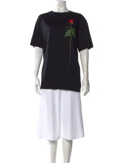 Pre-owned Simone Rocha Graphic Print Crew Neck T-shirt In Black