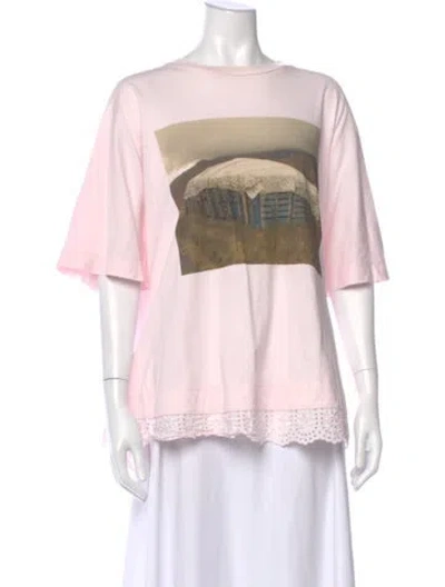 Pre-owned Simone Rocha Graphic Print Crew Neck T-shirt In Pink