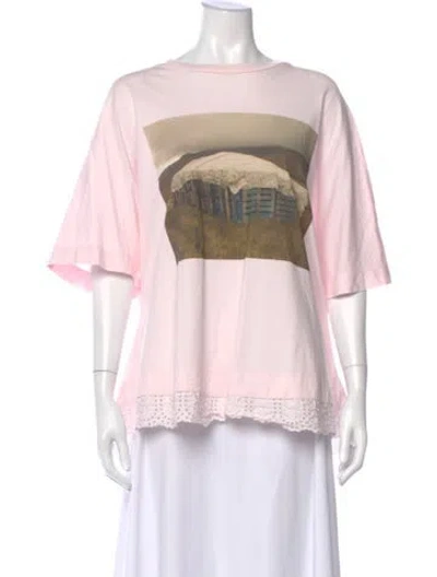 Pre-owned Simone Rocha Graphic Print Crew Neck T-shirt In Pink
