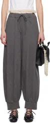 Simone Rocha Frilly  Drawstring Track Pants In Charcoal