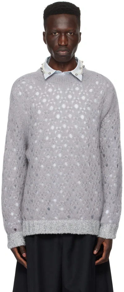 Simone Rocha Gray Tinsel Sweater In Light Grey