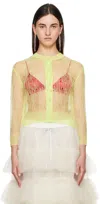 Simone Rocha Green Cropped Long Sleeve Cardigan In Matcha/matcha