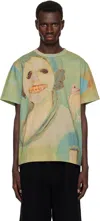 Simone Rocha Lady With A Bird Printed Cotton-jersey T-shirt In Multi