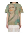 Simone Rocha Green 'lady With A Bird' T-shirt In Nude