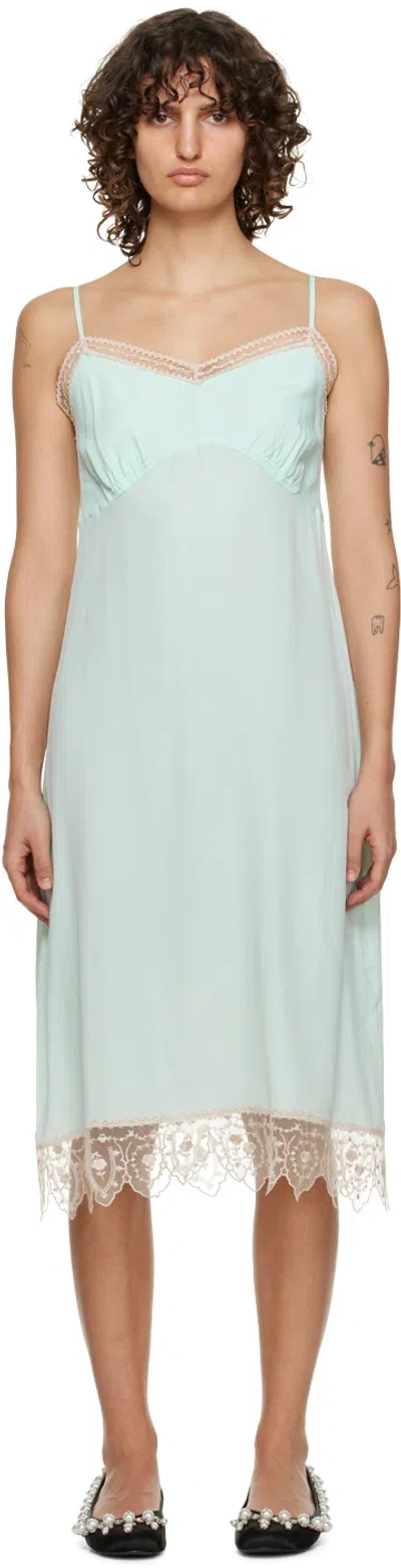 Simone Rocha Green Strappy Midi Dress In Washed Green