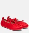 Simone Rocha Grip Embellished Satin Ballet Flats In Red