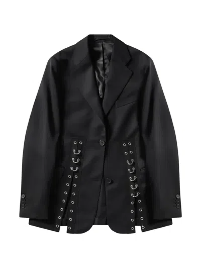 Simone Rocha Grommet Eyelet-embellished Cut-out Jacket In Black
