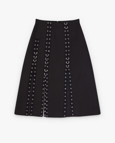 Simone Rocha Grommet Ring Sculpt Ripple Skirt In Black