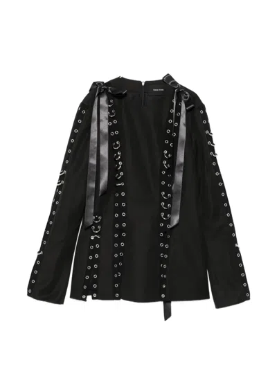 Simone Rocha Grommet Ring-embellished Top In Black