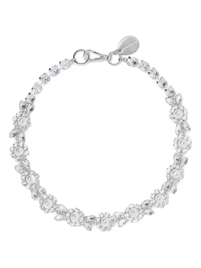 Simone Rocha Half Daisy Floret Necklace In 银色