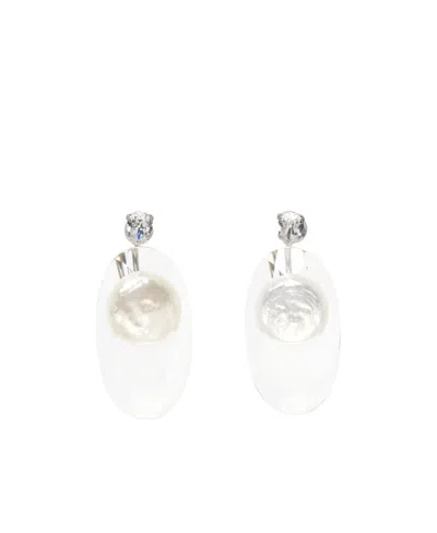Simone Rocha Hanging Earrings In White