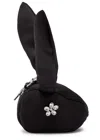 Simone Rocha Hare Embellished Satin Bag Charm In Black