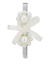 Simone Rocha Pearl Bow Hair Clip In White