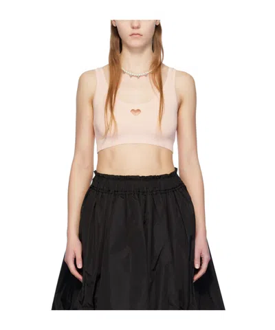 Simone Rocha Heart-shaped Hollow Bra In Black