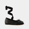 Simone Rocha Heart Toe Ballerinas - Leather - Black In Black