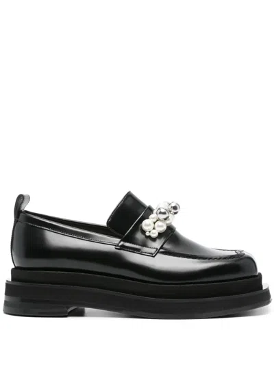 Simone Rocha Heart Toe Platform Loafers In Black