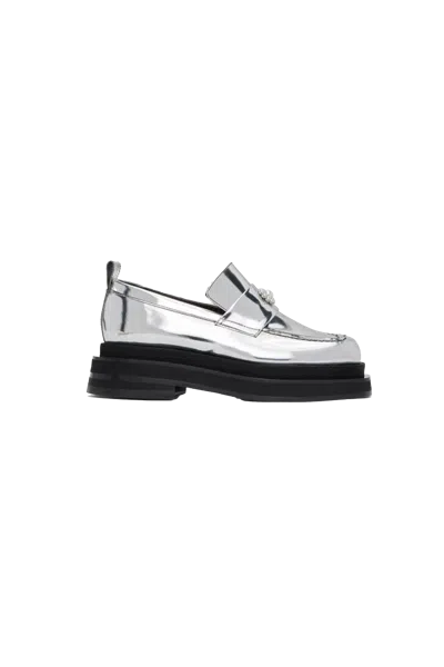 Simone Rocha Heart Toe Platform Loafers Silver