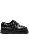 Simone Rocha Woman Lace-up Shoes Black Size 6 Leather In Black