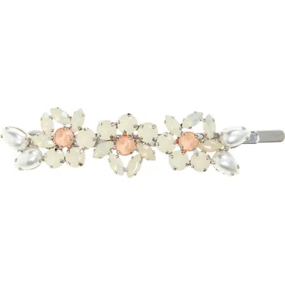 Simone Rocha Heartbloom Crystal & Faux Pearl Hair Clip In Gold
