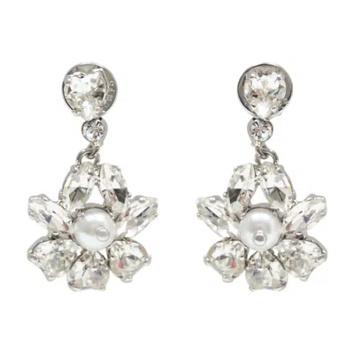 Simone Rocha Heartbloom Drop Earrings In White