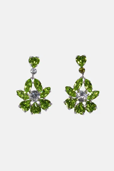 Simone Rocha Heartbloom Drop Earrings In Green