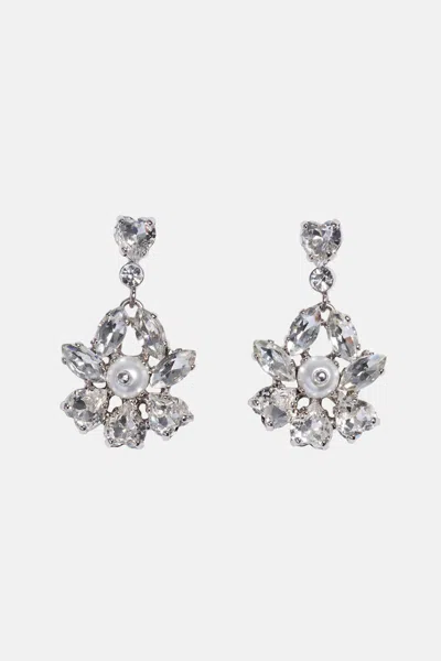 Simone Rocha Crystal-embellished Drop Earrings In Silver