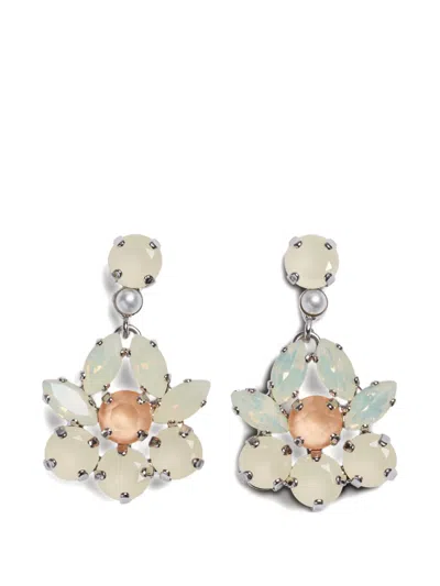 Simone Rocha Heartbloom Drop Earrings In Metallic