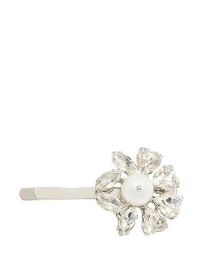 Simone Rocha Heartbloom Hair Clip In Silver